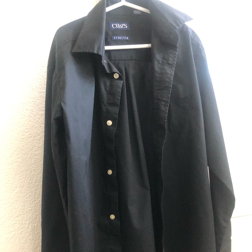 Size 10/12: Boy Button-Up Black Shirt